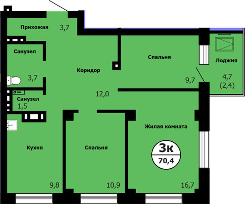 Купить 3-комнатную квартиру